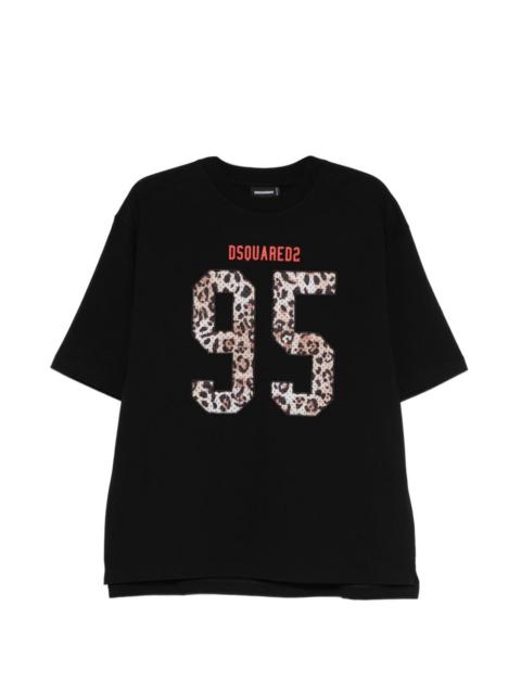 DSQUARED2 animal print number t-shirt