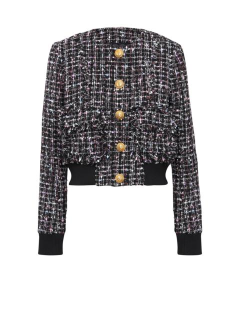 Balmain Cropped lurex tweed jacket | REVERSIBLE