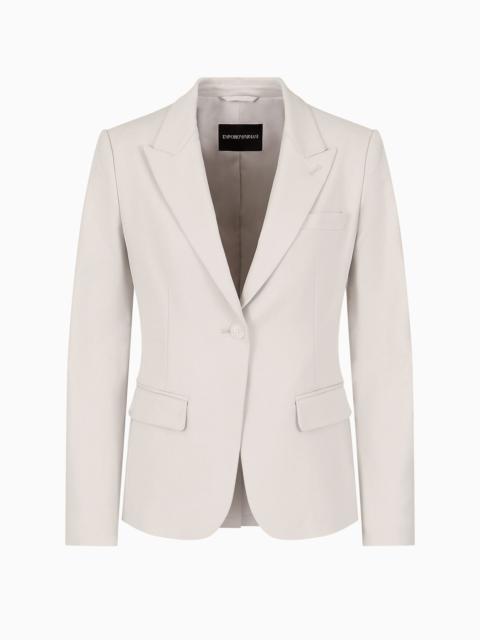 Cotton-blend single-breasted jacket