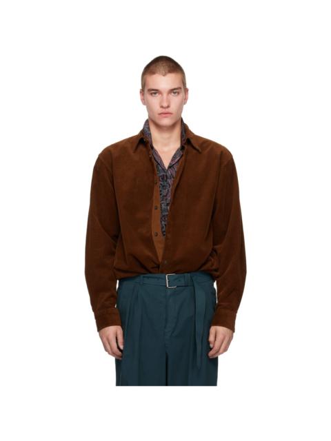 Dries Van Noten Brown Corduroy Shirt