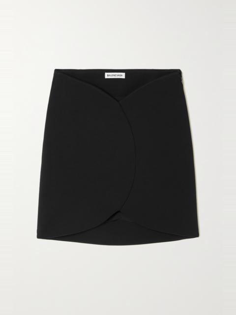 BALENCIAGA Panelled stretch-ponte mini skirt