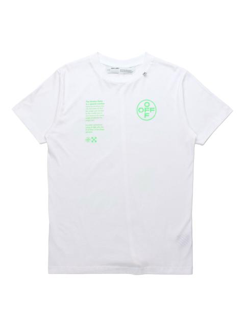 Off-White Off-White Fluorescence Alphabet Printing Short Sleeve White OMAA027R201850060145
