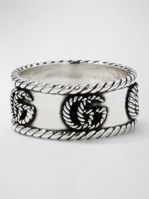 GUCCI GG Marmont Cabled Sterling Silver Band Ring