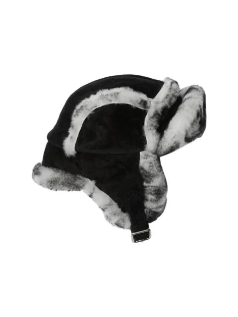shearling-trimmed trapper hat