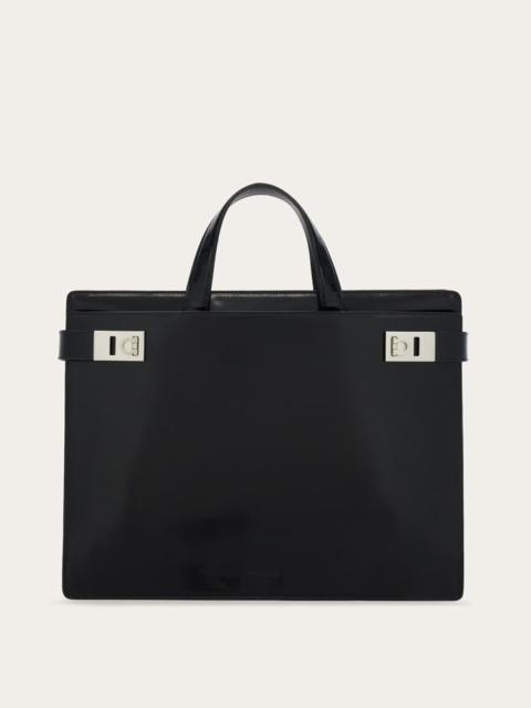 FERRAGAMO BRIEFCASE WITH GANCINI BUCKLES