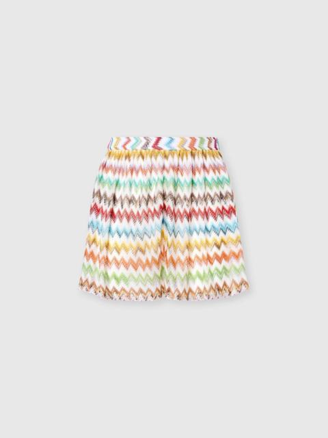 Missoni Viscose Lamé Shorts with Micro Zigzag