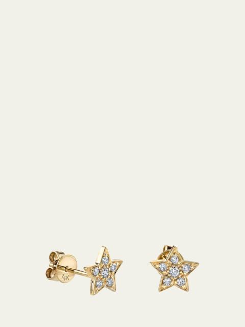 SYDNEY EVAN 14K Yellow Gold Pavé Diamond Star Stud Earrings