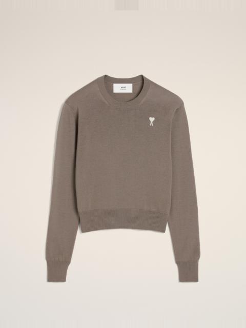 AMI Paris BEIGE WOOL AMI DE COEUR CREW NECK SWEATER