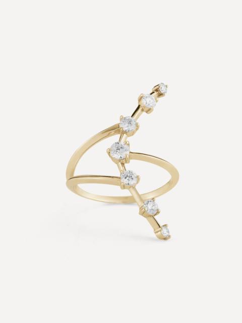 JADE TRAU 18ct Gold Diamond Crescent Ring