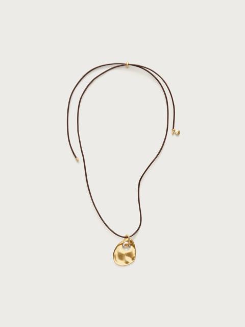 J.CREW Grommet pendant necklace with leather cord
