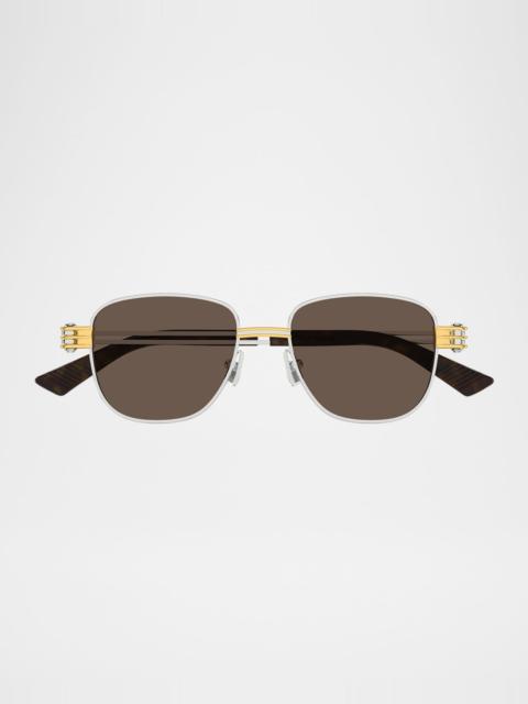 Bottega Veneta Rectangle Metal Sunglasses