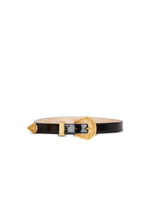 Patent leather Western belt