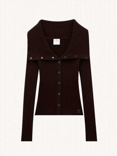 courrèges GILET FOLDED RIB KNIT CARDIGAN
