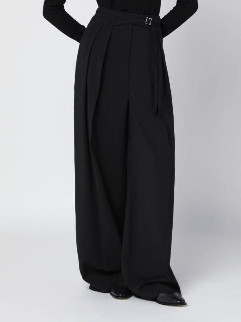 Sportmax Black wide-leg stretch-wool trousers