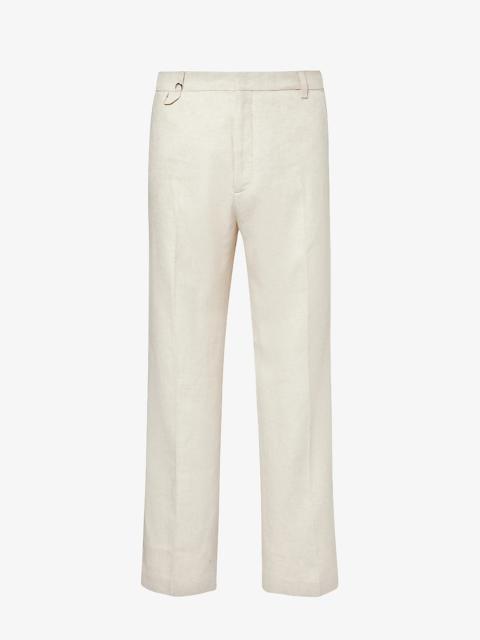 Le Pantalon Melo straight-leg linen-blend trousers