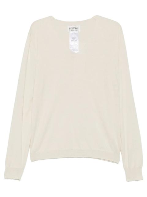 Maison Margiela COTTON SWEATER WITH V-NECK