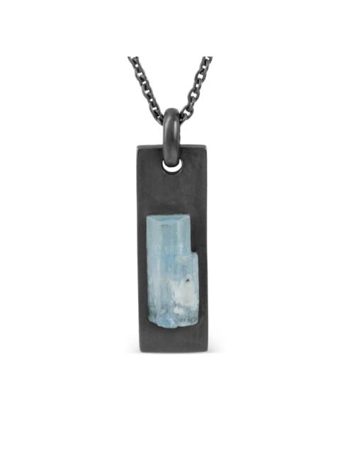 Parts of Four oxidised aquamarine plate necklace