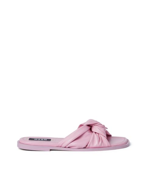 MSGM Nappa leather slippers with knotted band