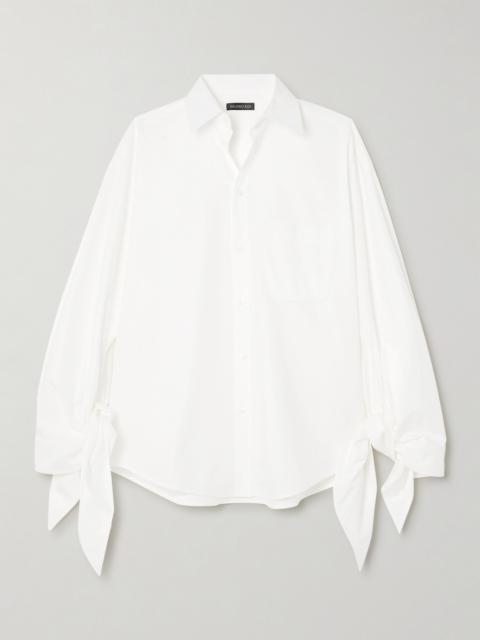 BALENCIAGA 대형 매듭 면-poplin 셔츠 흰색