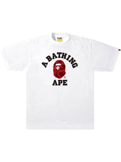 BAPE Color Camo College Tee 'White/Red'