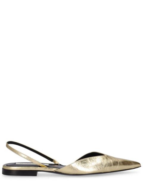 Victoria Beckham Metallic leather slingback flats