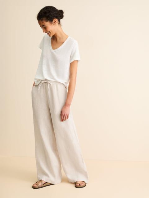 Derek Rose Women's Wide Leg Pants Sicily Linen Sand