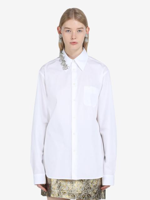 N°21 CRYSTAL-EMBELLISHED COTTON SHIRT