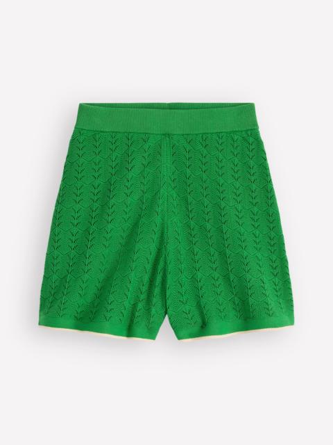 BODEN Knitted Pointelle Shorts-Online Lime