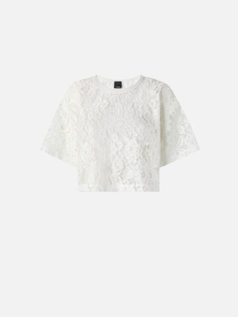 PINKO CROPPED LACE T-SHIRT