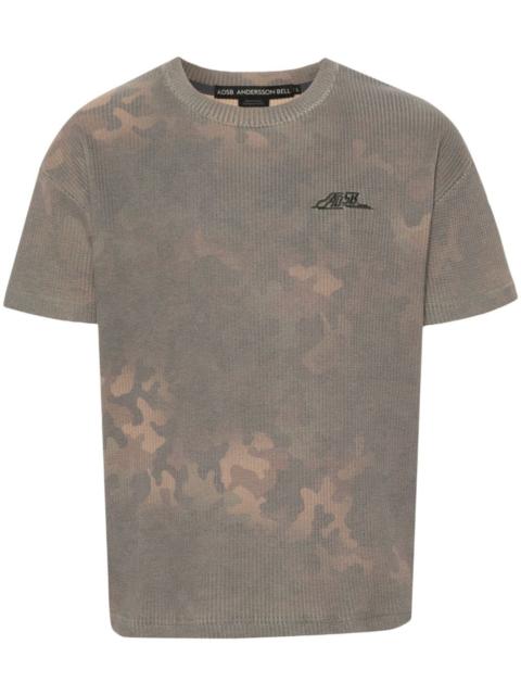 Andersson Bell camouflage-print waffle-knit T-shirt