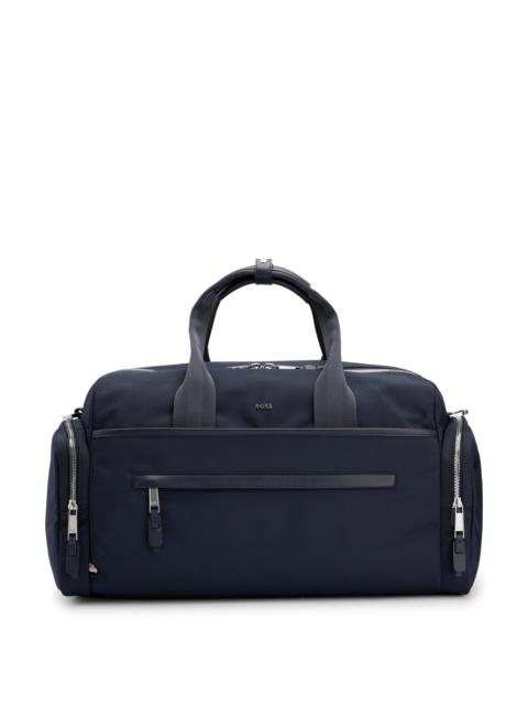 BOSS LOGO-TRIMMED HOLDALL IN STRUCTURED NYLON WITH SMART SLEEVE