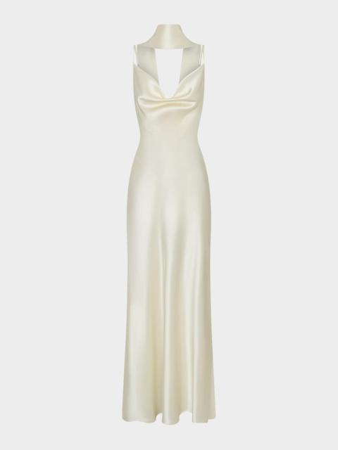 NICHOLAS Geneva Draped Satin Gown