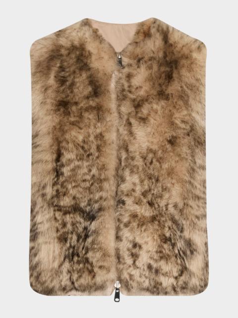 Brunello Cucinelli Reversible Lamb Shearling Zip Vest