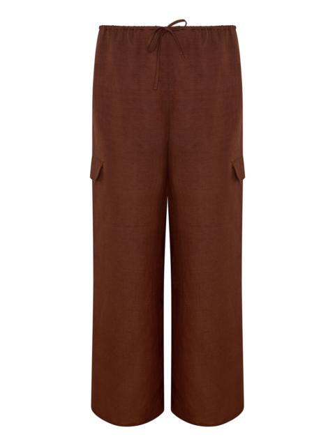 onia Air Linen Cargo Pants brown