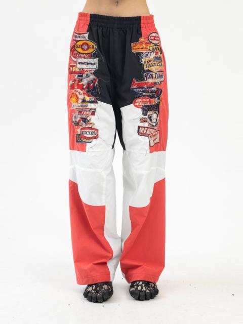 BLACK/RED A.I. PATCHES EMBRIDERY TRACK PANTS