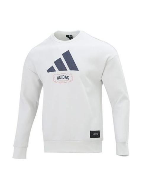 adidas Men's adidas St Crewgfx Swt Long Sleeves Round Neck Pullover Gray White HE7465