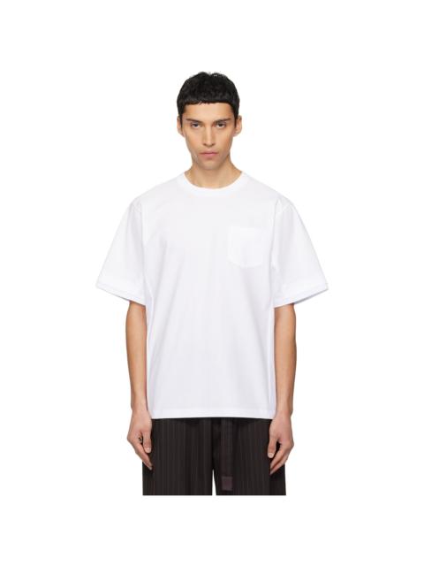 sacai White Cotton Jersey T-shirt