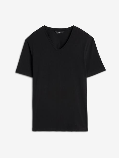 7 For All Mankind Luxe Performance V-Neck Tee in Black