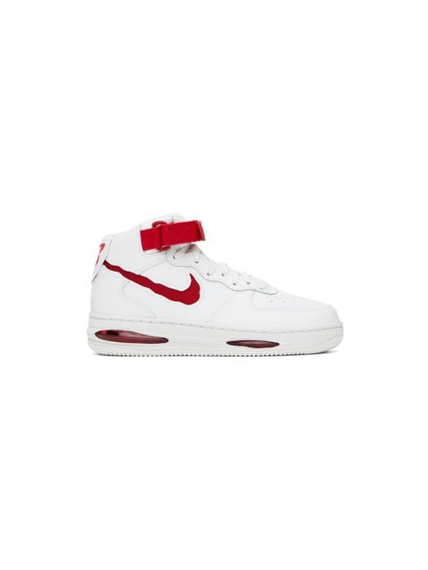 White & Red Air Force 1 Mid Evo Sneakers