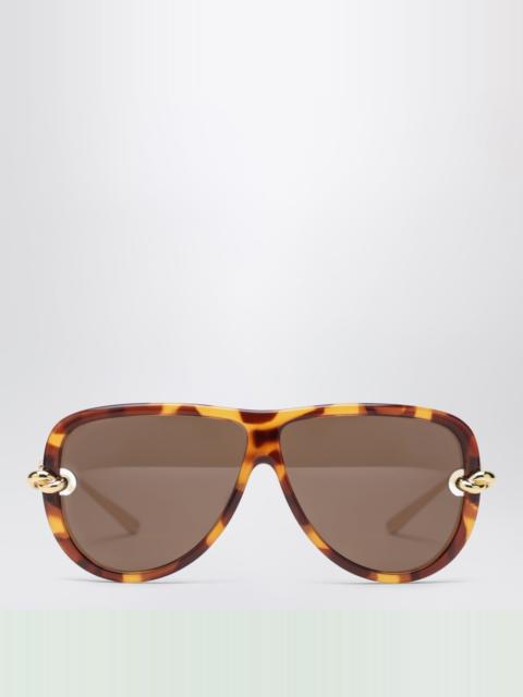Bottega Veneta Knot aviator sunglasses in Havana/Gold