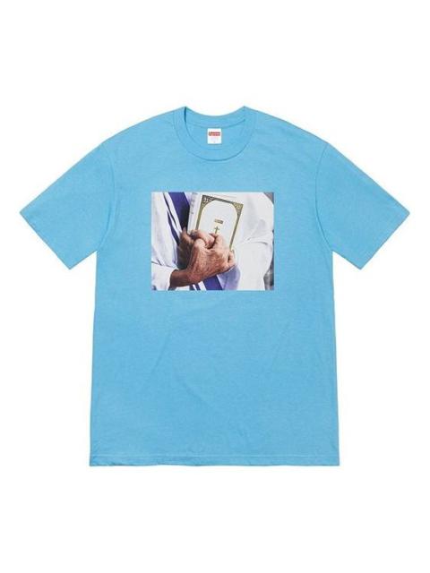 Supreme Supreme FW19 Week 7 Bible Tee Printing Short Sleeve Unisex Blue SUP-FW19-731