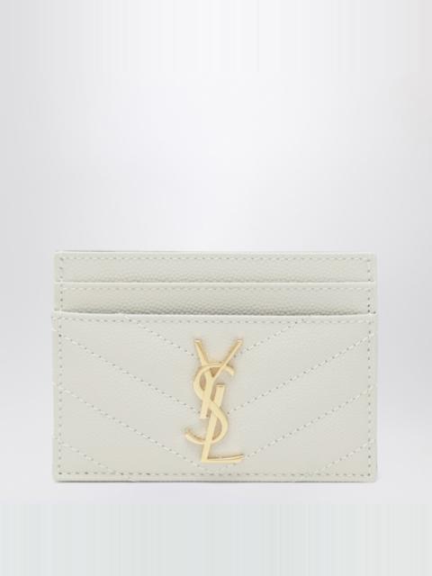 SAINT LAURENT Cassandre card holder in cream