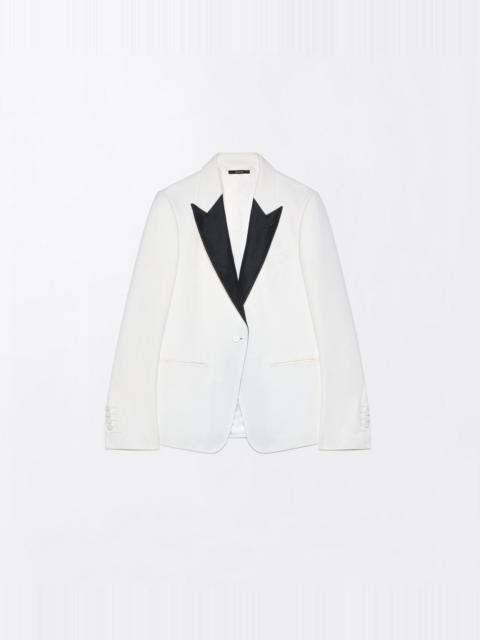 TOM FORD SHARP GRAIN DE POUDRE SINGLE BREASTED TUXEDO BOYFRIEND JACKET