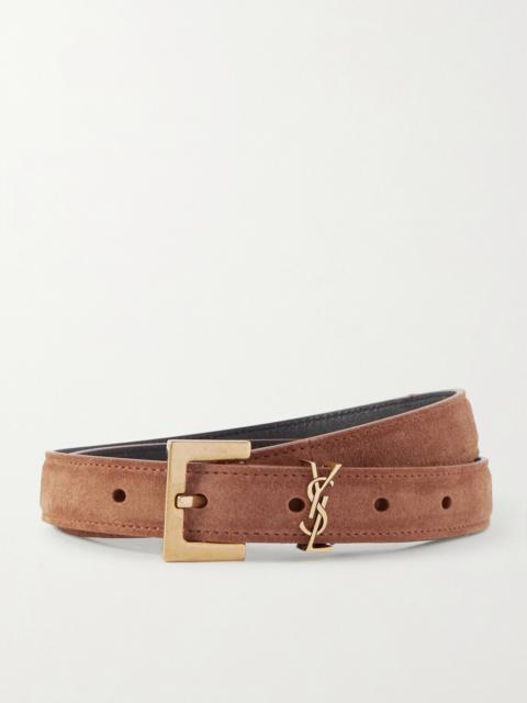 SAINT LAURENT Cassandre Suede Belt