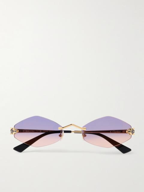 Cartier Panthère de Cartier Rimless Hexagon-Frame Gold-Tone Sunglasses