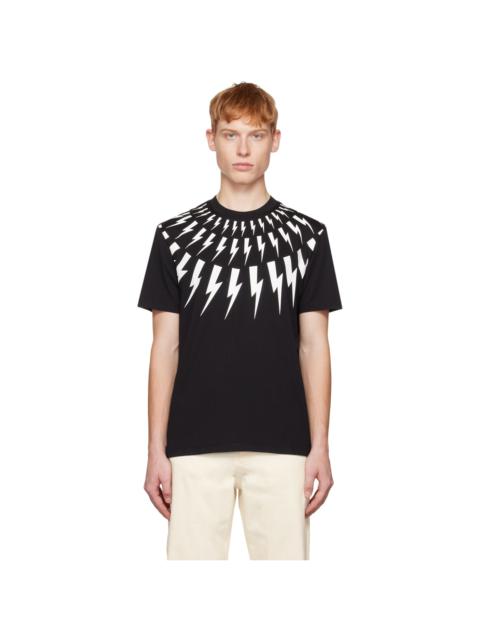 Neil Barrett Black Fair Isle Thunderbolt T-Shirt