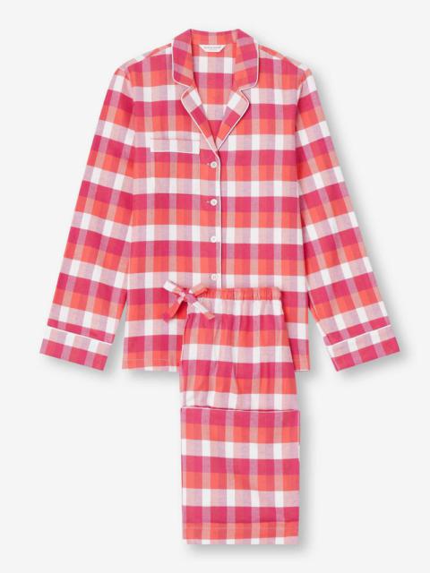Derek Rose Women's Pajamas Kelburn 39 Brushed Cotton Pink