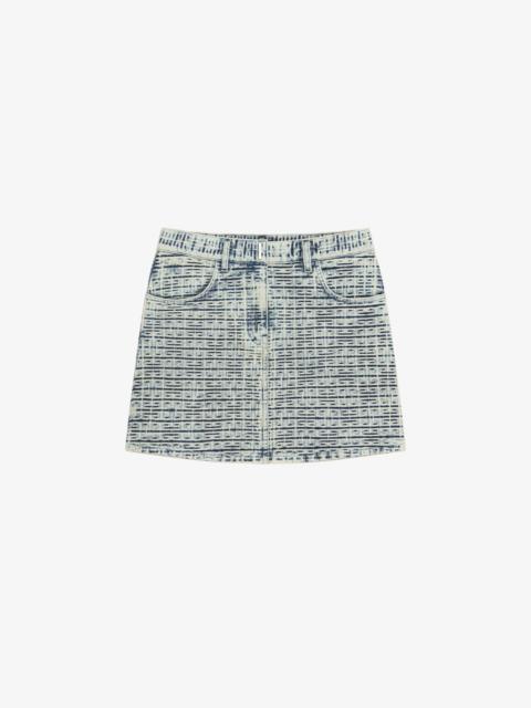 Givenchy MINI SKIRT IN 4G BLEACHED DENIM