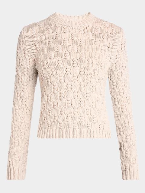 Moncler Crewneck Cable-Knit Sweater