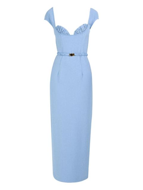 ROWEN ROSE bra-detail belted long dress